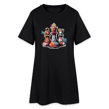 Cadeau de figurines graffiti d’échecs pour hommes - Robe T-shirt Femme - noir - Devant