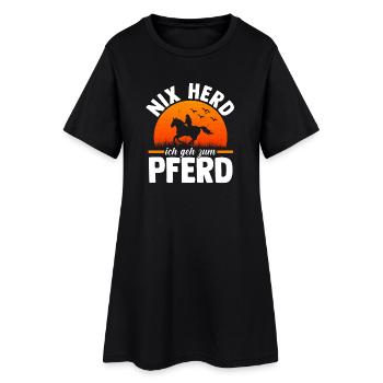 Reiten Pferdeliebhaber Reiterhof Pferde - Frauen T-Shirt-Kleid - Schwarz - Vorne