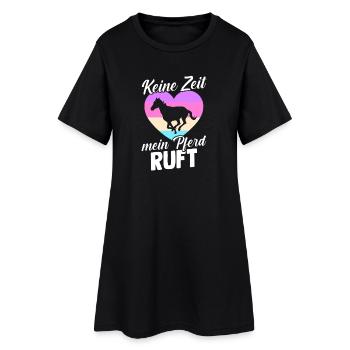 Reiten Pferdeliebhaber Reiterhof Pferde - Frauen T-Shirt-Kleid - Schwarz - Vorne