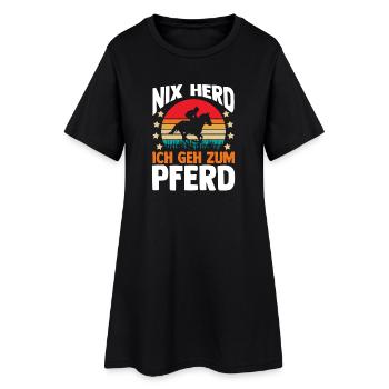 Reiten Pferdeliebhaber Reiterhof Pferde - Frauen T-Shirt-Kleid - Schwarz - Vorne