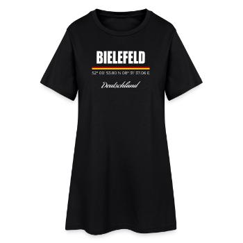 Bielefeld - Frauen T-Shirt-Kleid - Schwarz - Vorne