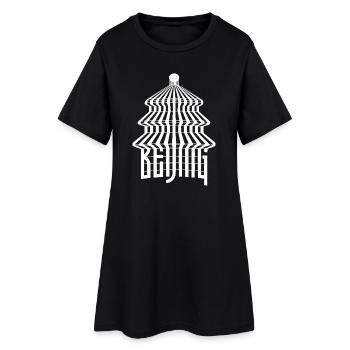 Chine Chine Chine Chine RPC Touristes Zhongguo - Robe T-shirt Femme - noir - Devant