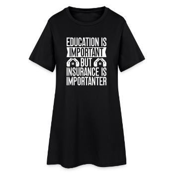Insurance Agent Costume Education Important Funny - Frauen T-Shirt-Kleid - Schwarz - Vorne
