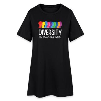 LGBT-Pride-Monat – Vielfalt. Die beste Palette - Frauen T-Shirt-Kleid - Schwarz - Vorne