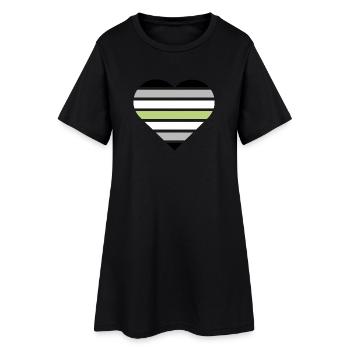 Pride Flag Heart · Agender - Frauen T-Shirt-Kleid - Schwarz - Vorne