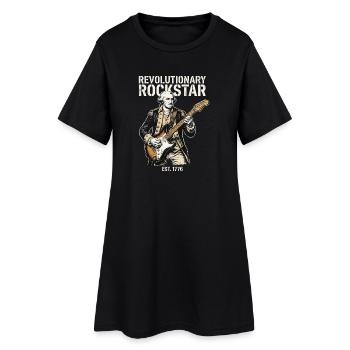 George Washington Playing Electric Guitar Rocker - Frauen T-Shirt-Kleid - Schwarz - Vorne