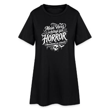 My heart beats for horror saying - Women’s T-Shirt Dress - black - Front