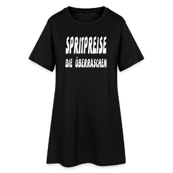 Benzin - Frauen T-Shirt-Kleid - Schwarz - Vorne