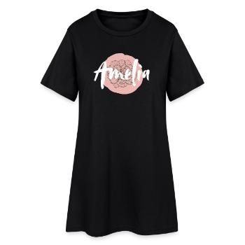 Amelia Prénom de fille Baby shower Shirt Nom - Robe T-shirt Femme - noir - Devant