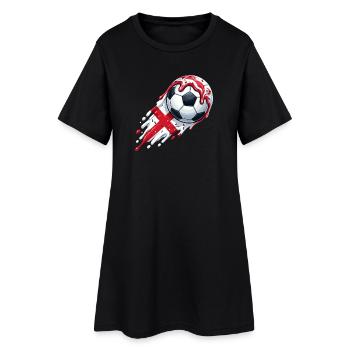 Red and White Melting Icecream Football Ball Art - Women’s T-Shirt Dress - black - Front