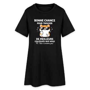 Humour meilleur collegue - Robe T-shirt Femme - noir - Devant