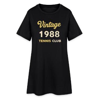 Cadeau d’anniversaire rétro vintage du Tennis Club 1988 - Robe T-shirt Femme - noir - Devant