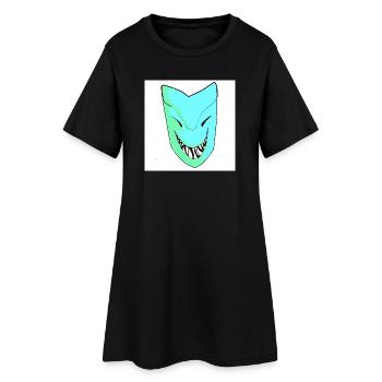 Masque souriant dans le dégradé - Robe T-shirt Femme - noir - Devant