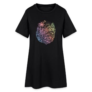 Palmier coloré de Majorque 2026 - Robe T-shirt Femme - noir - Devant