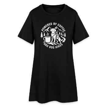 Propulsé par le café et le design des randonnées pour chiens - Robe T-shirt Femme - noir - Devant