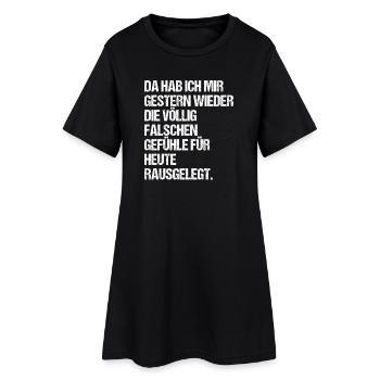 Gefühlschaos, falsche Gefühle für heute rausgelegt - Frauen T-Shirt-Kleid - Schwarz - Vorne