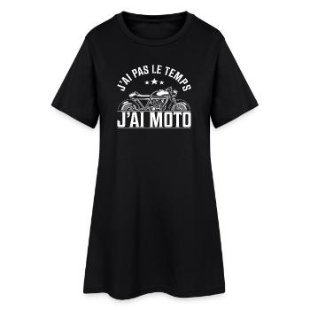 J’ai pas le temps j’ai moto humour bikers - Robe T-shirt Femme - noir - Devant