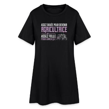 Assez folle pour aimer ça agricultrice humour - Robe T-shirt Femme - noir - Devant