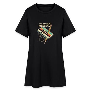 Cassette Rétro Pencil Musique des années 80 - Robe T-shirt Femme - noir - Devant