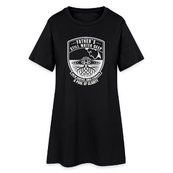 Père Eau Calme Profond Repos de Lotus - Robe T-shirt Femme - noir - Devant