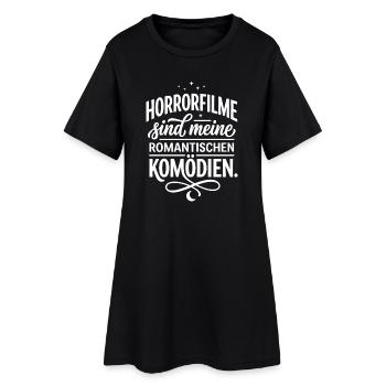 Horrorfilme sind meine romantischen Komödien - Frauen T-Shirt-Kleid - Schwarz - Vorne