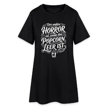 Wahrer Horror Popcorn leer Spruch - Frauen T-Shirt-Kleid - Schwarz - Vorne