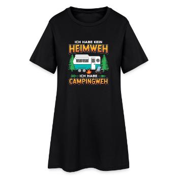 Campingweh – Wohnwagen Camping  Spruch - Frauen T-Shirt-Kleid - Schwarz - Vorne