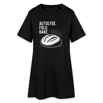 Bread Bold: Autolysekunst - Frauen T-Shirt-Kleid - Schwarz - Vorne