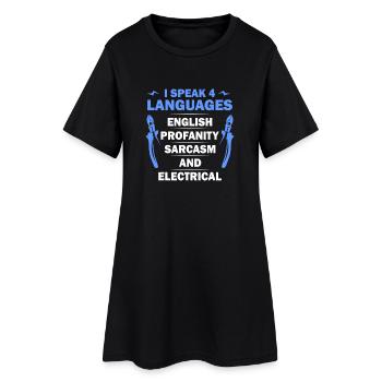Je parle 4 langues Tee - Robe T-shirt Femme - noir - Devant