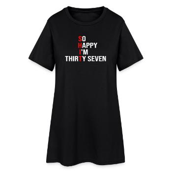 Tellement heureux d’avoir trente-sept ans - Robe T-shirt Femme - noir - Devant