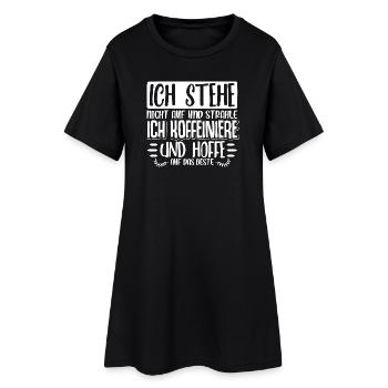 kaffee Spruch Kaffeetrinker kaffeeliebhaber - Frauen T-Shirt-Kleid - Schwarz - Vorne