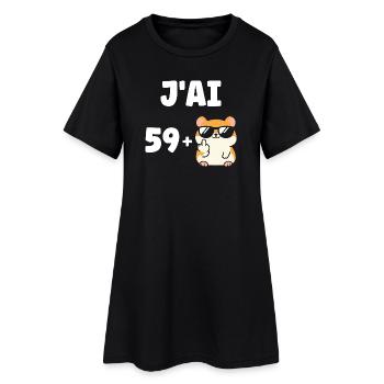 60 ans - Robe T-shirt Femme - noir - Devant