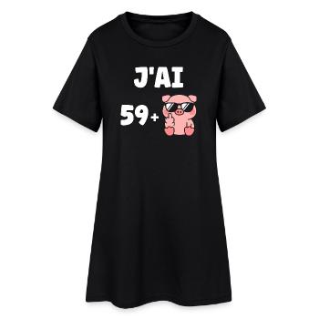 60 ans - Robe T-shirt Femme - noir - Devant