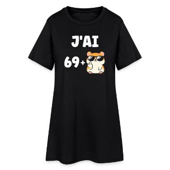 69 - Robe T-shirt Femme - noir - Devant