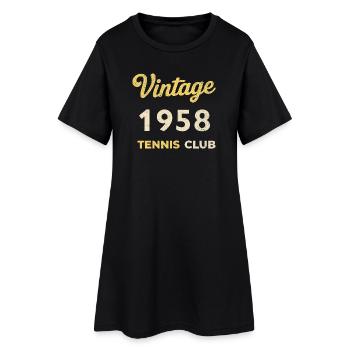 Cadeau d’anniversaire rétro vintage du club de tennis 1958 - Robe T-shirt Femme - noir - Devant