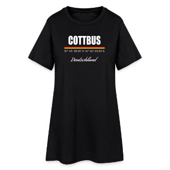 Cottbus - Frauen T-Shirt-Kleid - Schwarz - Vorne