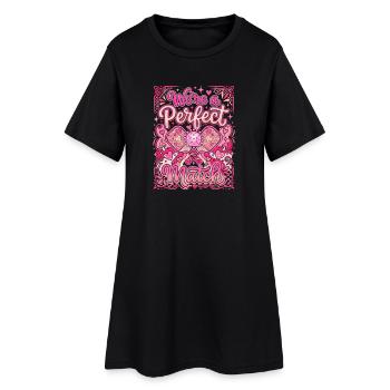 Perfektes Match Herzglanz - Frauen T-Shirt-Kleid - Schwarz - Vorne
