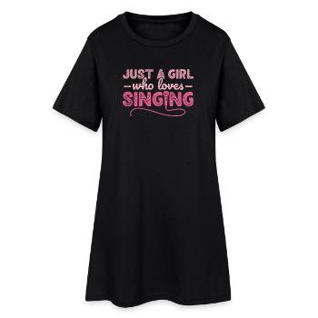 Juste une fille qui aime chanter karaoké - Robe T-shirt Femme - noir - Devant