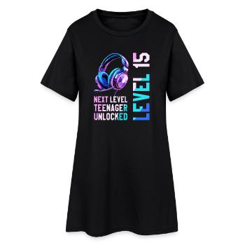 15e anniversaire Garçon Fille Adolescent Niveau 15 - Robe T-shirt Femme - noir - Devant