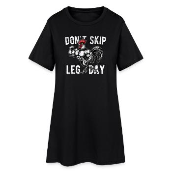 Ne saute pas la journée des jambes : bodybuilding drôle à la salle de sport - Robe T-shirt Femme - noir - Devant