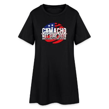 Camacho 2028 Emblem-Parodie Lustig, nicht sicher - Frauen T-Shirt-Kleid - Schwarz - Vorne