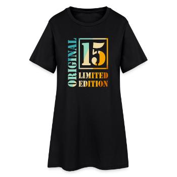 15e anniversaire Garçon Fille Adolescent Niveau 15 - Robe T-shirt Femme - noir - Devant