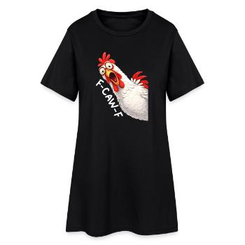 F-Caw-F Chicken Adult Humor Funny Rooster Fcawf - Frauen T-Shirt-Kleid - Schwarz - Vorne