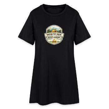 Natur ist mein Reset-Knopf - Frauen T-Shirt-Kleid - Schwarz - Vorne