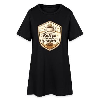 Kaffee ist mein Treibstoff Badge - Frauen T-Shirt-Kleid - Schwarz - Vorne