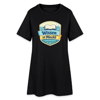 Wissen ist Macht Badge - Frauen T-Shirt-Kleid - Schwarz - Vorne