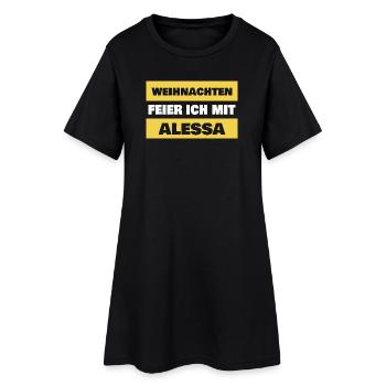 Weihnachten Feier Ich Mit Alessa - Frauen T-Shirt-Kleid - Schwarz - Vorne