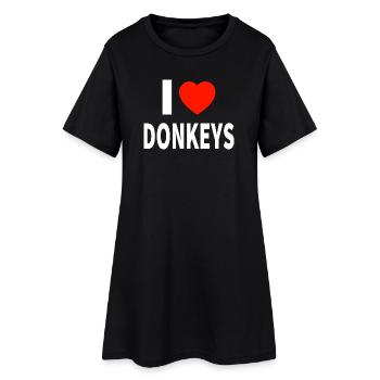 âne - Robe T-shirt Femme - noir - Devant