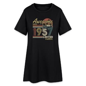 Cadeau rétro vintage d’anniversaire 1957 - Robe T-shirt Femme - noir - Devant