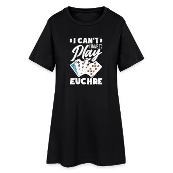 Je ne peux pas, je dois jouer à l’Euchre - Robe T-shirt Femme - noir - Devant